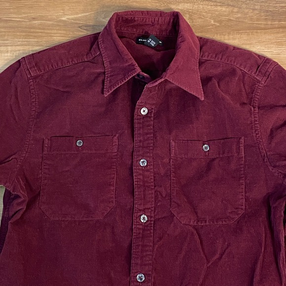 Club Monaco Burgundy Corduroy Shirt Mens Small Long Sleeve Cotton - Picture 3 of 7
